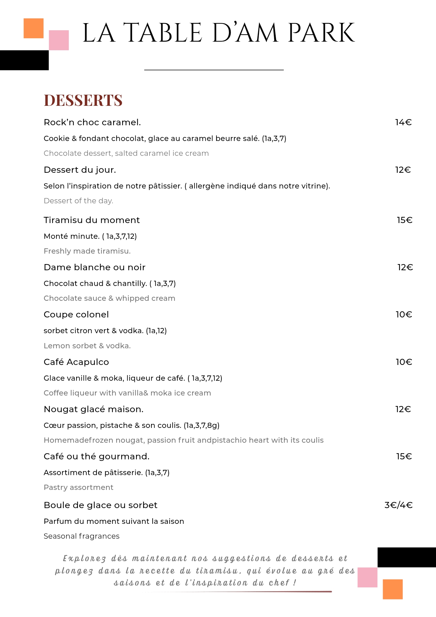 Menu Page 5